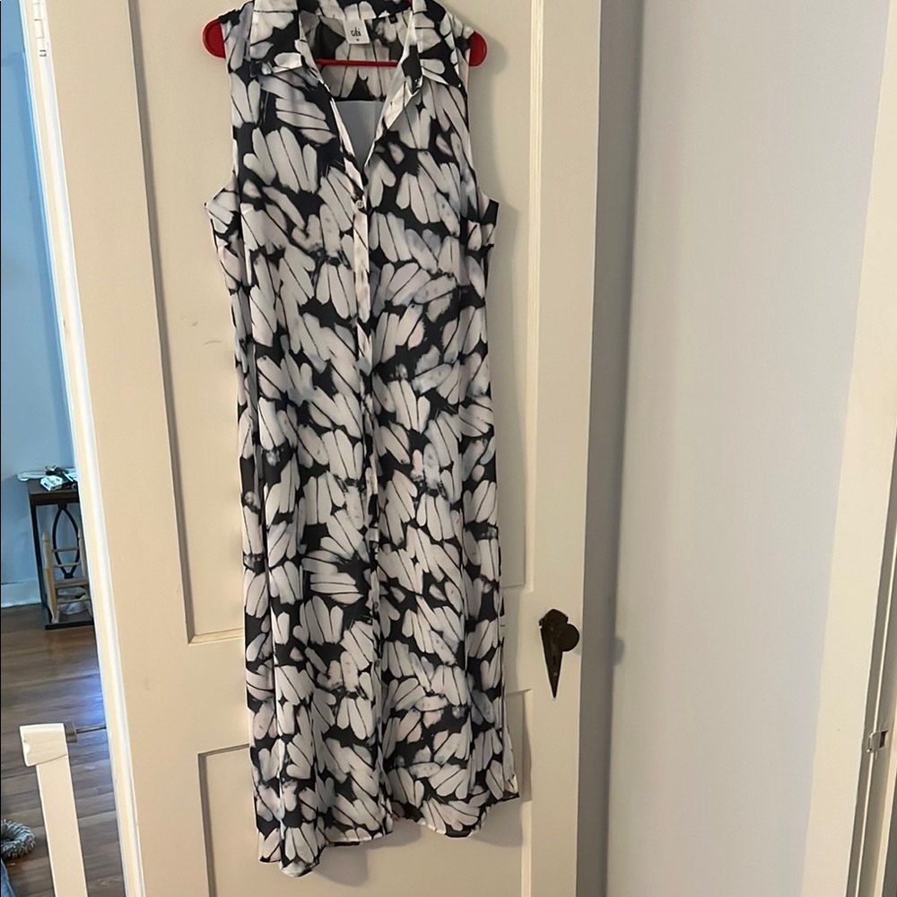 NWT Cabi Sleeveless Cloudy Sky Shirtdress